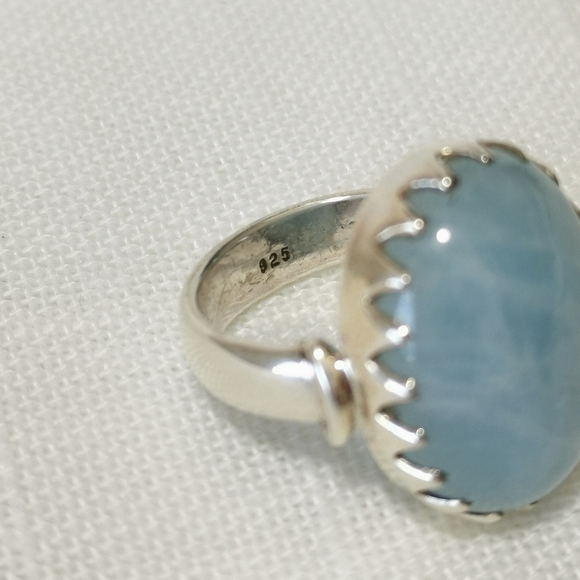 Aquamarine ring size 6 in Sterling Silver 🆕 - Picture 5 of 9